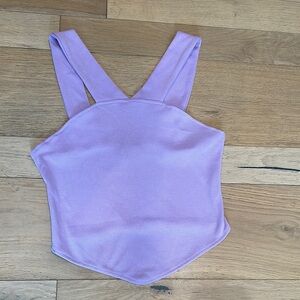 Cider Purple Asymmetrical Bustier Tank Top